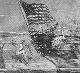 Charcoal cartoon showing them dumped in headfirst